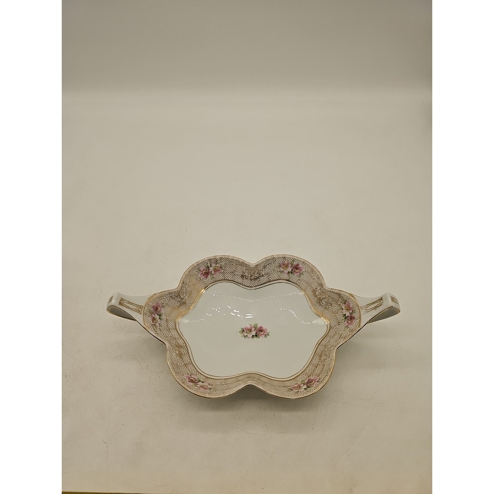 Vintage Rosenthal Sanssouci Ivory Floral Handled Bowl  Germany 9x5
